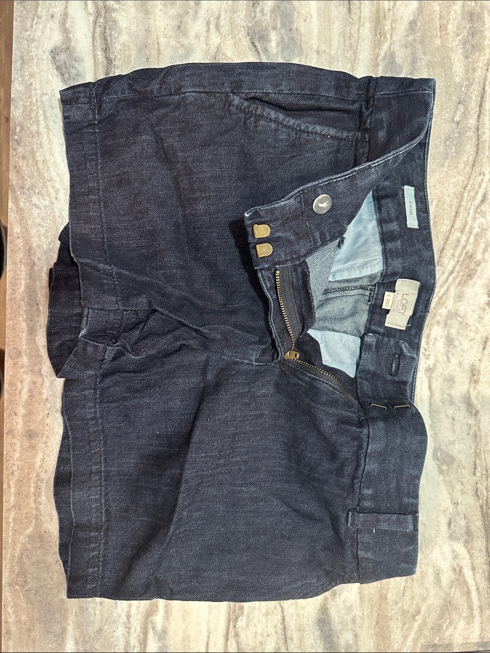 LOFT Dark Indigo Denim Shorts